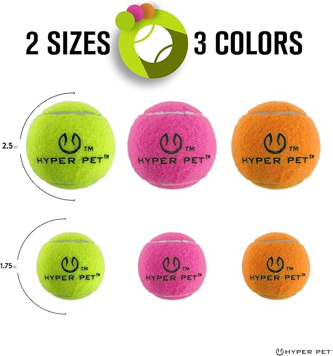 Hyper Pet Tennis Balls for Dogs (Pet Safe Ball for Exercise and Training) Interactive Dog Toys work with Hyper Pet K9 Kannon K2 Dog Ball Launcher - 4 Pack 2.5" Orange - PAWPICO
