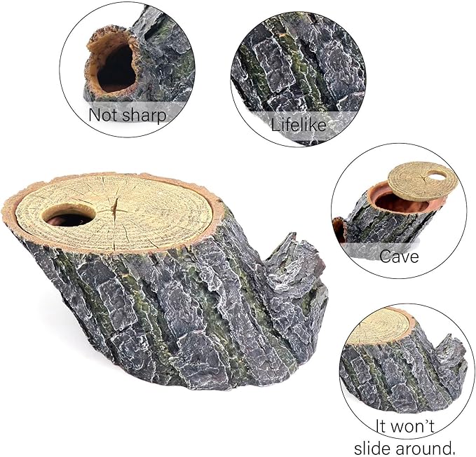 Snake Hide and Basking Tree Roots Cave for Terrariums, Available for Climbing and Hiding Spots for Reptiles, Amphibians, and Small Animals, Corn Snake, Green Snake and Small Gecko relaqcc