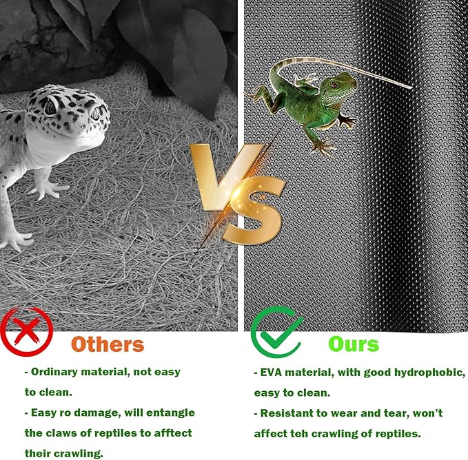 Bearded Dragon Tank Accessories, Non-Adhesive Reptile Carpet Bedding Substrate for Terrarium, Reptile Mat Terrarium Liner Tank Flooring for Leopard Gecko, Snake, Lizard and Tortoise, 18x80 in XIEHUZA