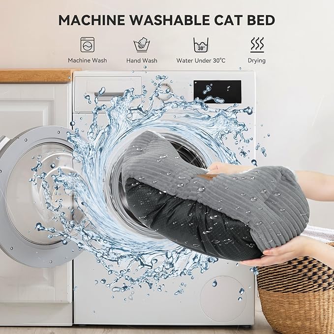Cat Dog Bed for Pets, Rectangle Pet Bed Gift for Puppy and Kitten, Machine Washable Calming Fluffy Pet Couch Sofa for Indoor Outdoor, Portable Soft Cat Bed with Non-Slip Bottom (Small, Grey) - PAWPICO