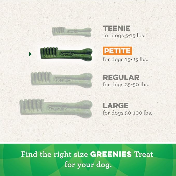 GREENIES Original Petite Natural Dog Dental Care Chews Oral Health Dog Treats, 72 oz. Pack (120 Treats) - PAWPICO