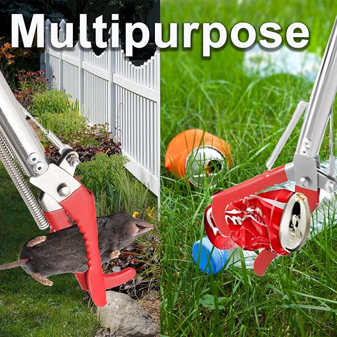 Upgraded 50'' Snake Grabber Tool with Lock, Foldable Snake Hook with Wide Jaw, Stainless Steel Snake Tongs, Long Reach Reptile Catcher, Non-Slip Grip for Safe Handling Incycall