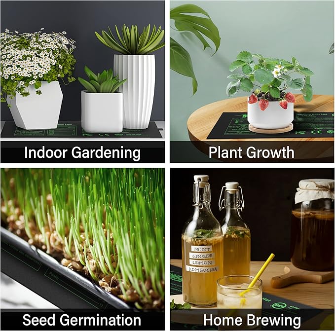iPower 10" x 20.75" Waterproof Durable Seedling Heat Mat with Digital Thermostat Control Warm Hydroponic Plant for Indoor Gardening Germination Starting iPower