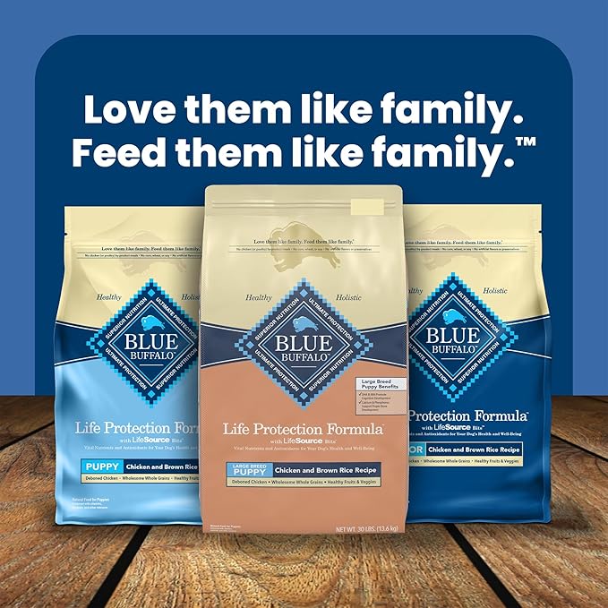 Blue Buffalo Life Protection Formula Large Breed Puppy Dry Dog Food with DHA, Vital Nutrients & Antioxidants, Made with Natural Ingredients, Chicken & Brown Rice Recipe, 30-lb. Bag - PAWPICO