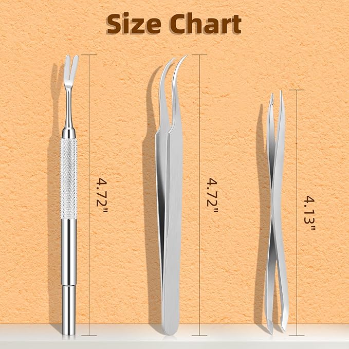 Rypet Tick Remover Tool Set - Stainless Steel Tick Remover Kit for Cats Dogs and Humans(Pack of 3) - PAWPICO