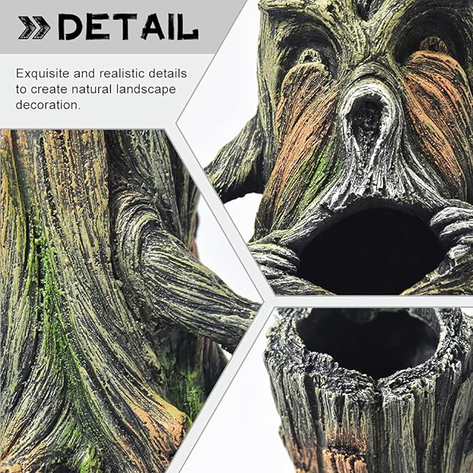 Fish Tank Decorations-Hollow Tree Trunk Aquarium Decorations Disney Aquarium Decorations for Betta Hideout Caves Large Aquarium Décor Thematic Ornaments PTFJZ