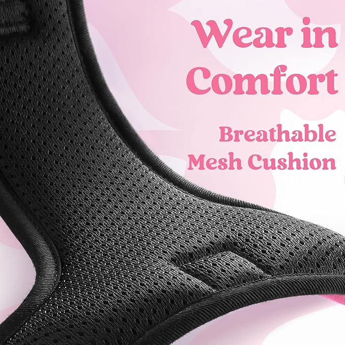 rabbitgoo Dog Harness for Large, No Pull Pet Harness with 3 Buckles, Adjustable Soft Padded Pooch Vest with Instant Control Handle, Easy Walking Reflective Pet Vest for Extra Large Dogs,Rose Pink, XL rabbitgoo