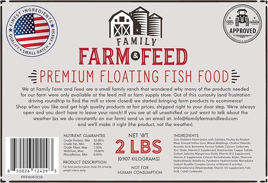 | Premium Floating Fish Food | Pond and Lake | Pellets | 2 Pounds FAMILY+FARM+AND+FEED