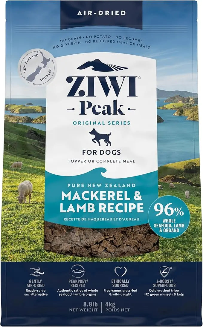 ZIWI Peak Air-Dried Dog Food – Mackerel & Lamb - All Natural, High Protein, Grain Free, Limited Ingredient w/ Superfoods (140.8oz) - PAWPICO