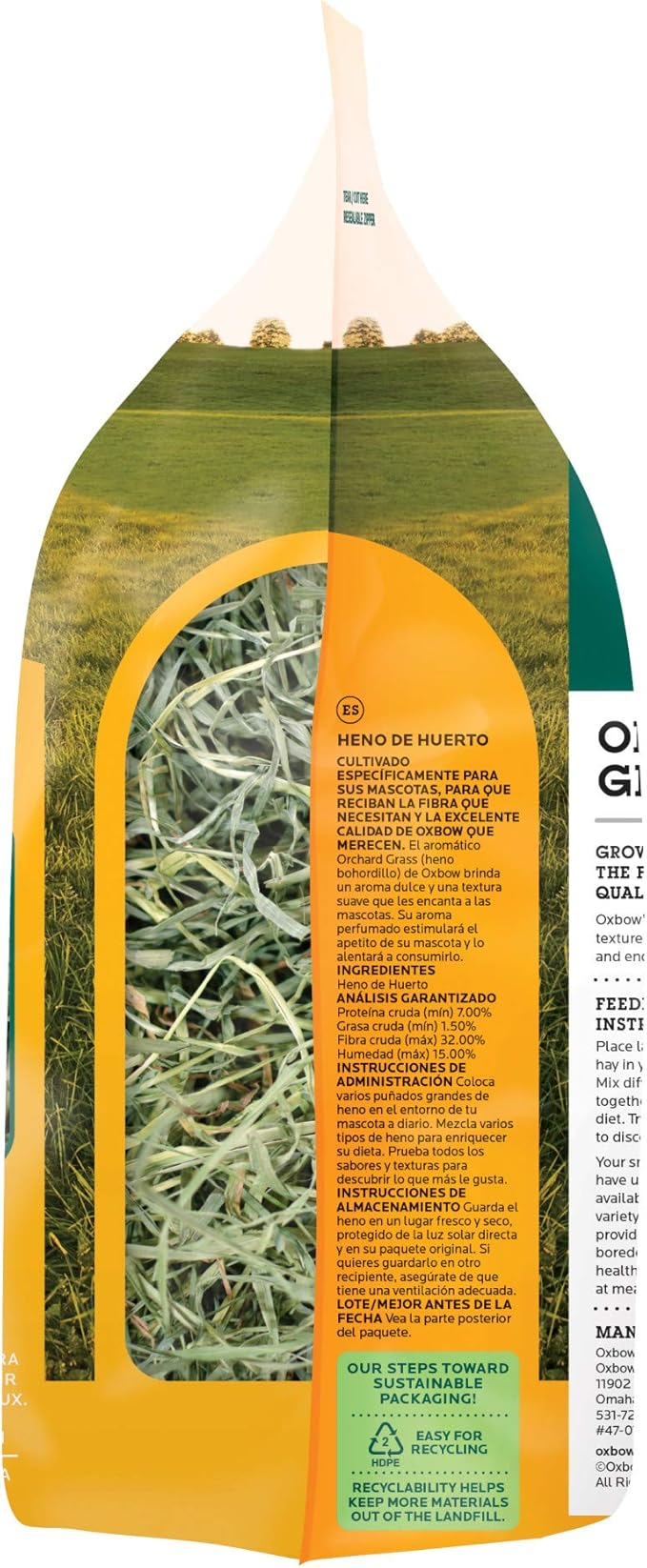 Oxbow Animal Health Orchard Grass Hay - All Natural Grass Hay for Chinchillas, Rabbits, Guinea Pigs, Hamsters & Gerbils - 15 oz. OxbowAnimalHealth