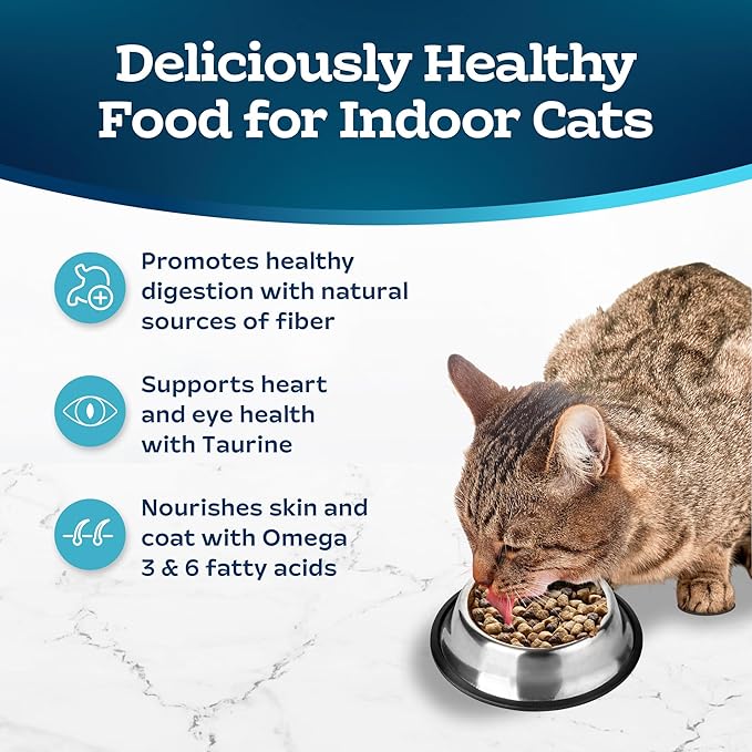 Blue Buffalo Tastefuls Natural Dry Food for Adult Indoor Cats, Chicken & Brown Rice Recipe, 10-lb. Bag - PAWPICO