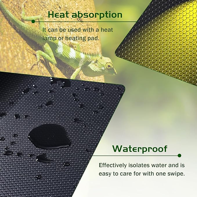 Bearded Dragon Tank Accessories,Reptile Substrate for Terrarium,Reptile Terrarium Liner Bedding,Durable and Dirt Resistant Reptile Carpet,Suitable for Gecko,Tortoise,Snake, 17.5X118 inches KUNBEIEN