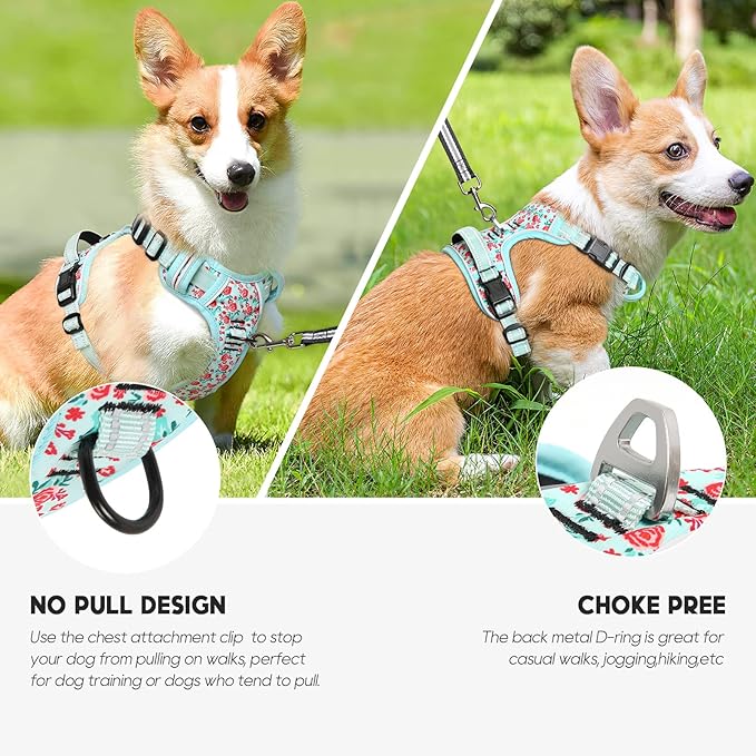 Timos Dog Harness,NO Need Go Over Dogs Head 3 Snap Buckles Pet Harness with 2 Leash Clips,Adjustable Soft Padded No-Pull,Reflective No-ChokeOxford Vest for Small Medium Large Dogs,X-Large(Packof1) Timos