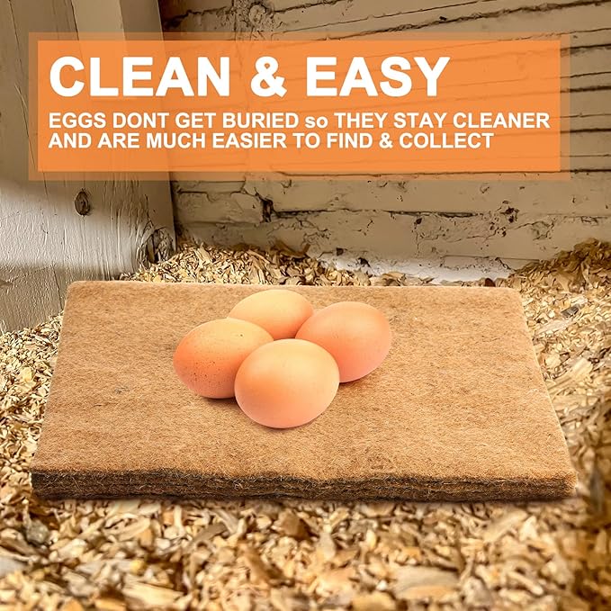 Aoriher 24 Pack Natural Hemp Chicken Nesting Pads Reusable Hens Nest Bedding Mats Chicken Nesting Box Liners for Hen Laying Eggs, Chicken Coop Pet Garden Lawn Indoor Outdoor, 11.8 x 11.8 Inches Aoriher
