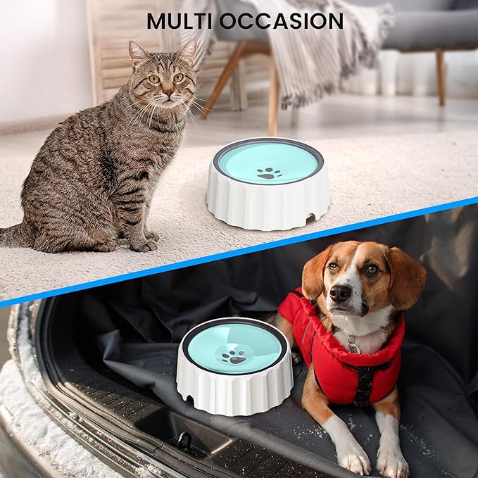 Dog Water Bowl No Spill 70oz/2L Large Capacity Dog Water Bowl Dispenser Non Slip No Splash Dog Water Bowl Pet Slow Feeder No Drip Dog Water Bowl on Vehicle Slow Water Bowl for Dogs and Cat Green - PAWPICO