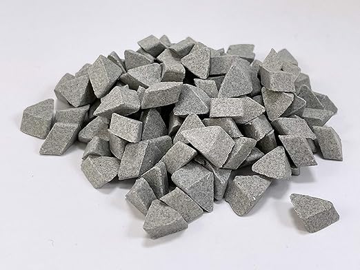 680 g or 1.5 lbs Ceramic Triangular 1/4 x 3/8 for Deburring and Edge-Rounding Tumbling Media for Steel, Stainless Steel, and Hard Metals - Liquid Finishing Compound and Clean, Dry and Store Bag Includ InteractiviaFinishingMedia
