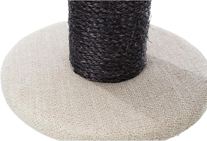 TRIXIE Vidor Cat Scratching Post 28.3 Inch - with Durable Sisal Rope (Gray) and Four Corner Hammock, Three Platforms with Raised Edges, Three Removable Cushions - in Cream/Gray - PAWPICO