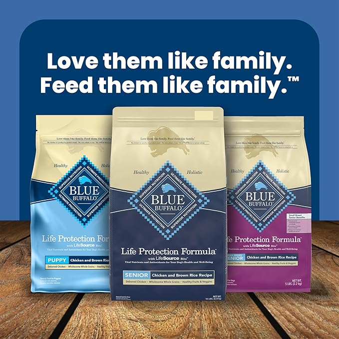 Blue Buffalo Life Protection Formula Senior Dry Dog Food, Supports Joint Health and Mobility, Made with Natural Ingredients, Chicken & Brown Rice Recipe, 5-lb. Bag - PAWPICO