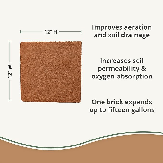 Buffered Coco Bliss (40lbs) - 100% Buffered Coco Coir - Organic Coco Coir for Plants, Garden Soil, & Potting Mixes - Coconut Fiber Substrate Mixes with Potting Soil for Indoor Plants & Outdoor Plants Plantonix
