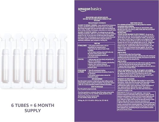 Amazon Basics Flea Topical for Large Cats (Over 9 pounds), 6 Count AmazonBasics