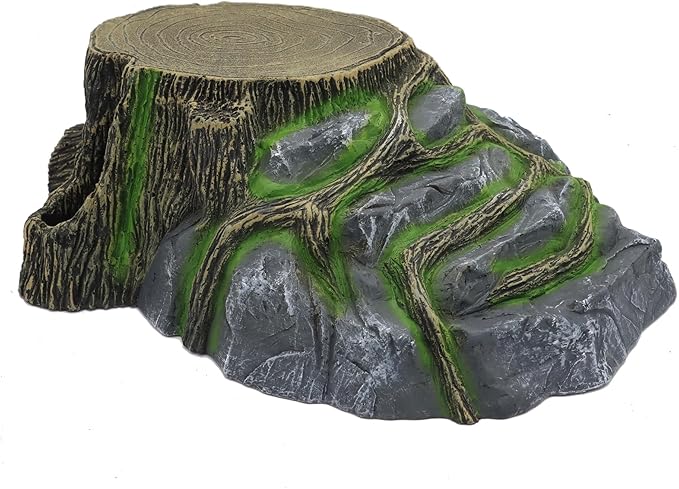 Extra Large Resin Reptile Hideouts Cave Habitat Decor for Reptiles, Amphibians, Fish Tanks and Gecko, Leopard JIHAQUA