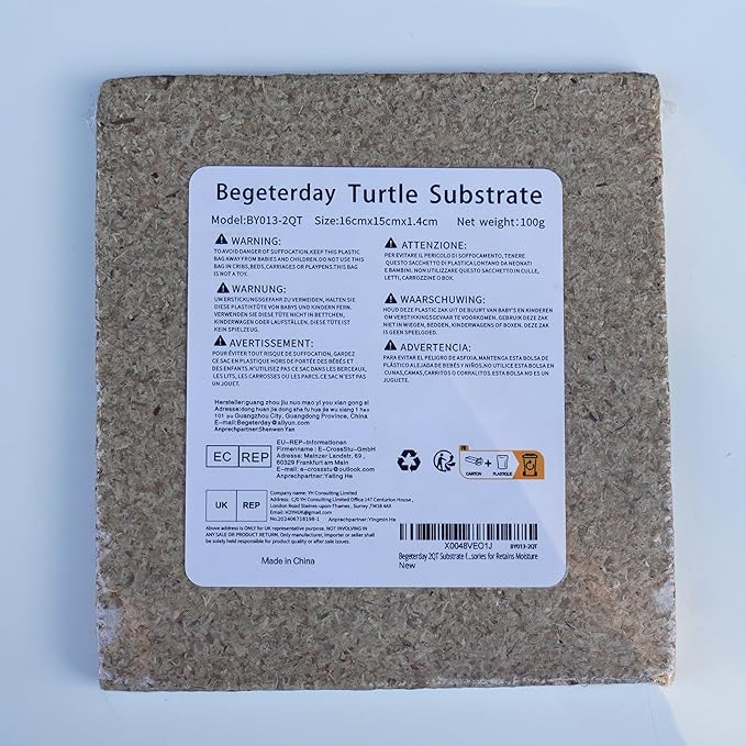 2QT Substrate for Turtle Bedding, Ideal Turtle Tank Accessories for Retains Moisture Begeterday