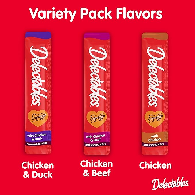 Delectables Squeeze Up Non-Seafood Variety Pack Lickable Cat Treat, 20 Count (Pack of 1) Hartz