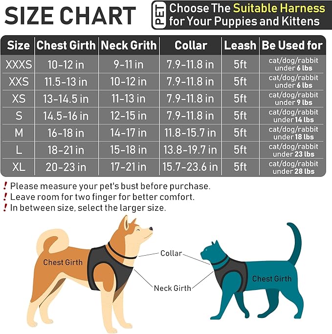 GAMUDA Small Dog Harness Collar and Leash Set, Step in No Chock No Pull Linen Fabric Soft Mesh Dog Vest Harnesses Reflective for Dogs Puppy Cats Kitten Rabbit (Black, XL) GAMUDACollarsCollection