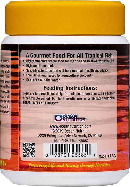 Ocean Nutrition Brine Shrimp Plus Flake Fish Food 2.5 Ounces (71 Grams) Jar | Freshwater & Saltwater Marine Aquarium Flakes Food for Aquariums OceanNutrition
