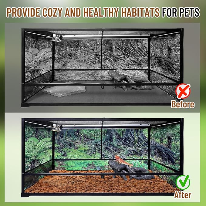 Riare 10LB Coconut Chip Substrate for Reptiles, 72 Quart Coconut Fiber Substrate Coco Chips Substrate Coconut Husk Bedding for Snakes, Tortoises, Ball Python, Bearded Dragon, Geckos, Lizards, Frogs Riare
