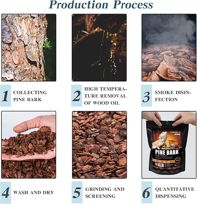 Tfwadmx Reptile Bark Bedding 31.6oz Tortoise Bedding for Habitat Bearded Dragon Substrate Reusable Pine Chips Bedding for Geckos, Lizards, Turtles Snakes, Hermit Crabs Tfwadmx