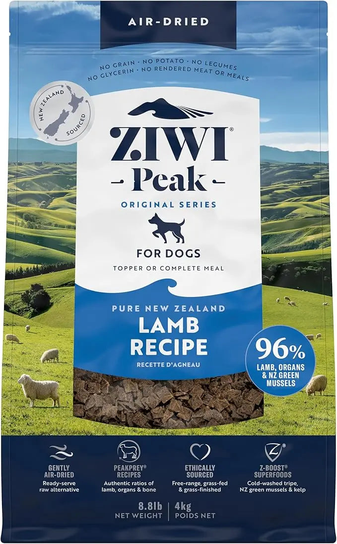 ZIWI Peak Air-Dried Dog Food – Lamb - All Natural, High Protein, Grain Free, Limited Ingredient w/ Superfoods (140.8oz) - PAWPICO