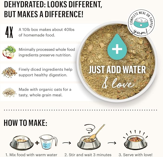 The Honest Kitchen Dehydrated Whole Grain Turkey Dog Food, 4 lb Box - PAWPICO