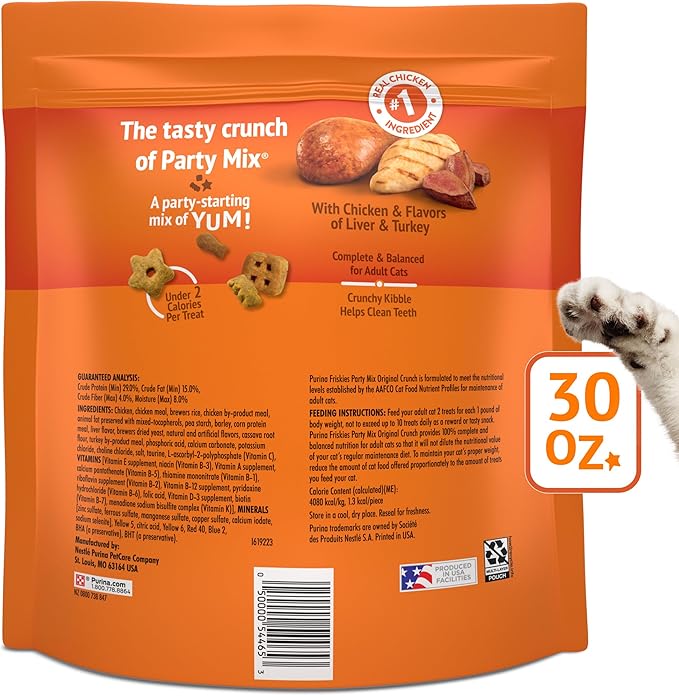 Purina Friskies Cat Treats, Party Mix Original Crunch - 30 oz. Pouch PurinaTreats