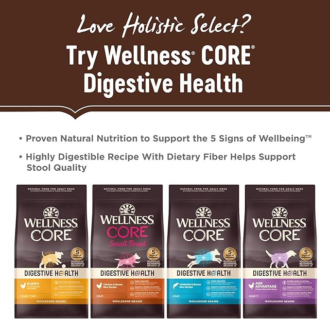 Holistic Select Natural Dry Dog Food, Chicken Meal & Rice Recipe, 30-Pound Bag - PAWPICO
