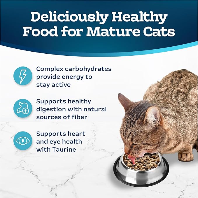 Blue Buffalo Tastefuls Adult 7+ Natural Dry Cat Food, Chicken & Brown Rice 10lb Bag - PAWPICO