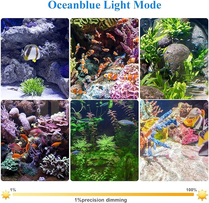 35W LED Aquarium Light for Plants,Full Spectrum Fish Tank Light with Timer,24/7 Lighting Cycle,Daylight Moonlight Mode Aquarium LED Light for 24"-30" Freshwater Planted Tank USDGTKN