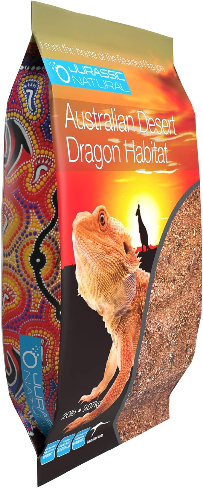 Jurassic Natural Australian Desert Dragon Habitat Substrate for Bearded Dragons and Other Lizards, Red, 20lb JurassicNatural