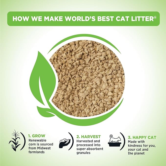WORLD'S BEST CAT LITTER Comfort Care Unscented, 32-Pounds - Natural Ingredients, Quick Clumping, Flushable, 99% Dust Free & Made in USA - Long-Lasting Odor Control & Easy Scooping - PAWPICO