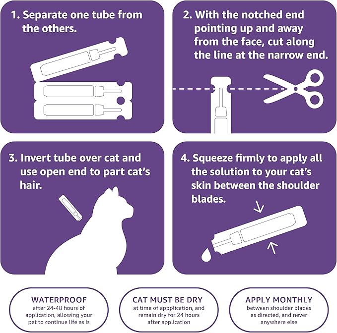 Amazon Basics Flea Topical for Large Cats (Over 9 pounds), 6 Count AmazonBasics