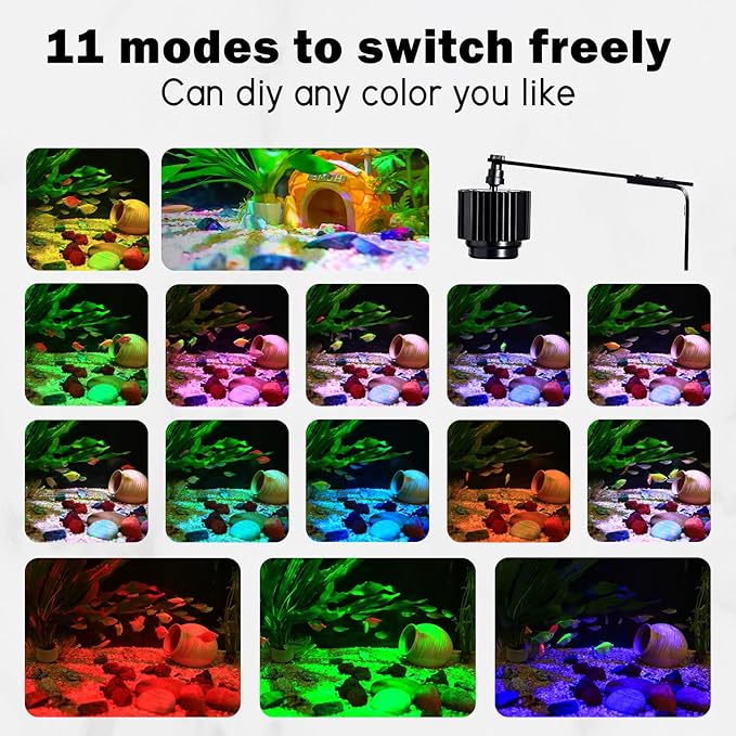 Aquarium Light Fish Tank Light LED Clip on Freshwater Light Full Spectrum fluval Aquarium GrowLight Aquarium lamp 10 Gallon 20 Gallon 48 inch30 inch.24W TRIGRAND