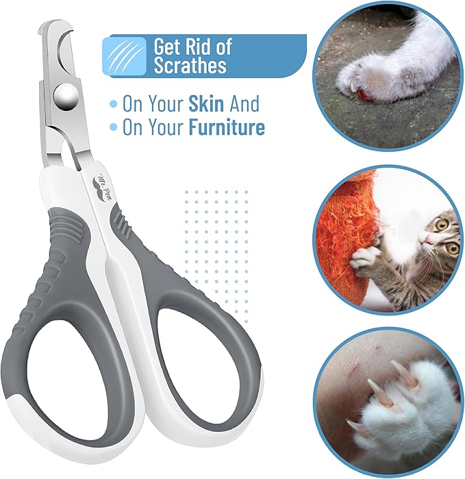 Mr. Pen- Cat Nail Clipper, White & Gray Cat Nail Trimmer, Cat Nail Clippers, Cat Claw Clippers, Cat Clippers for Nails, Pet Nail Clippers, Kitten Nail Clipper, Small Dog Nail Clipper Cat Claw Trimmer - PAWPICO