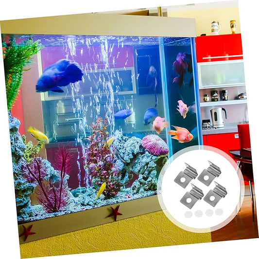 4Pcs Fish Tank Cover Brackets Durable Glass Lid Clips for Aquarium for Rimmed Aquariums Fish Tank Accessories BUGUUYO
