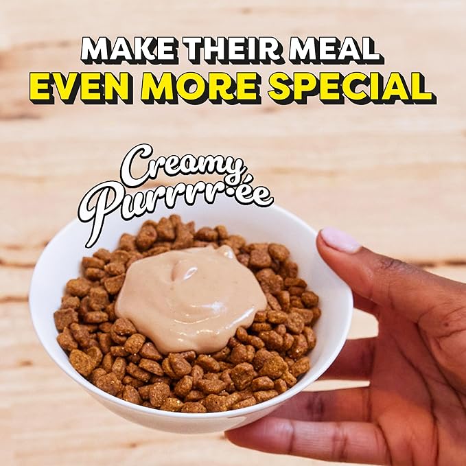 Temptations Creamy Puree with Beef Liver and Cheese, Variety Pack of Lickable, Squeezable Cat Treats, 0.42 oz Pouches, 24 Count Temptations