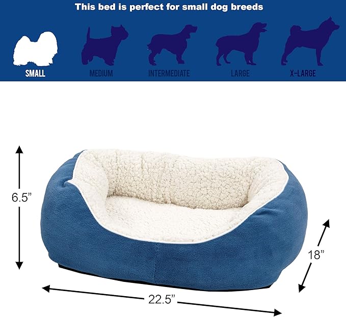 Midwest Homes for Pets Cuddle Bed, Blue, Small - PAWPICO