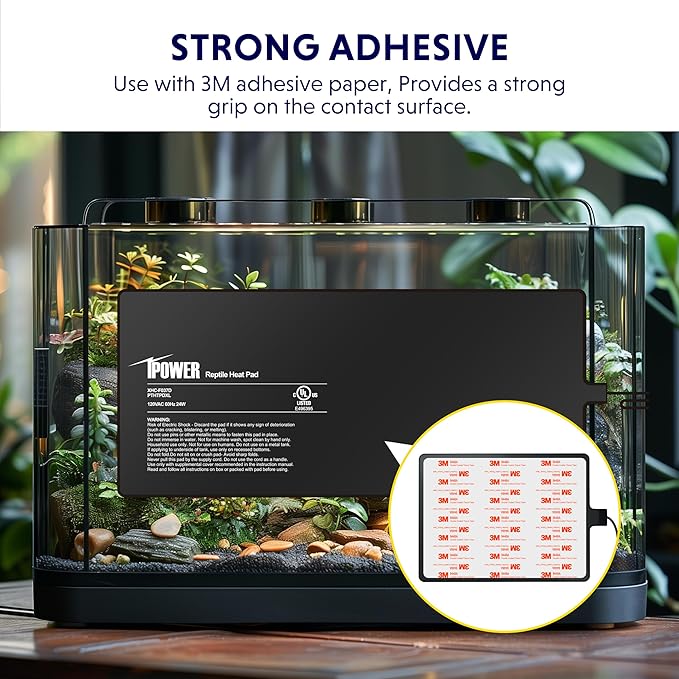 iPower 8 by 18-Inch 24W Reptile Heat Mat, LCD Digital Aquarium Thermometer, Under Tank Warmer Terrarium Heat Pad for Turtles Lizards Frogs and Other Small Animals, Multi Sizes iPower