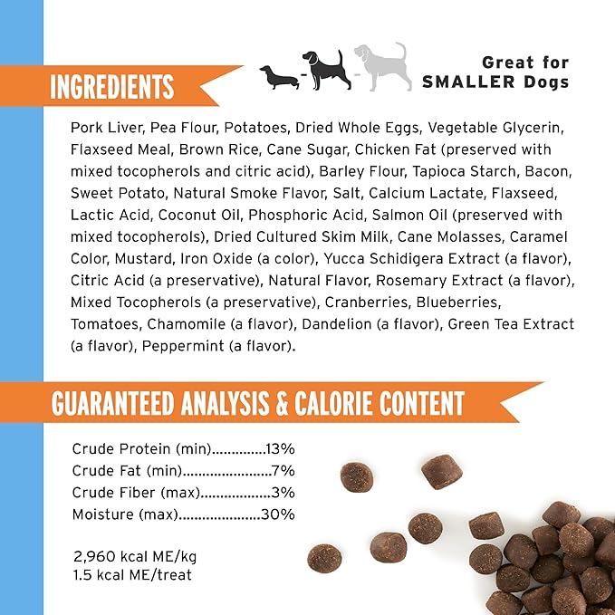 Pet Botanics 10 oz. Pouch Training Rewards Mini Soft & Chewy, Bacon Flavor, with 500 Treats Per Bag, The Choice of Top Trainers - PAWPICO