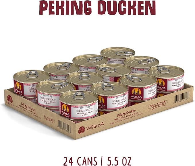 Weruva Classic Dog Food, Peking Ducken with Chicken & Duck in Gravy, 5.5oz Can (Pack of 24), Multi - PAWPICO