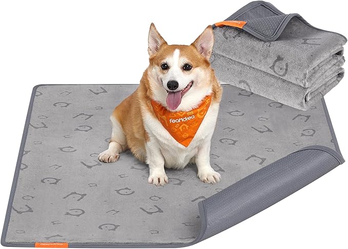 Feandrea Washable Pee Pads for Dogs, 2 Pack, Reusable Dog Pads, 48 x 36 Inches, L, Waterproof Pet Training Pads, Leakproof, Non-Slip, Super Absorbent, for Dogs, Cats, Rabbits, Dove Gray UPTD003G01 - PAWPICO
