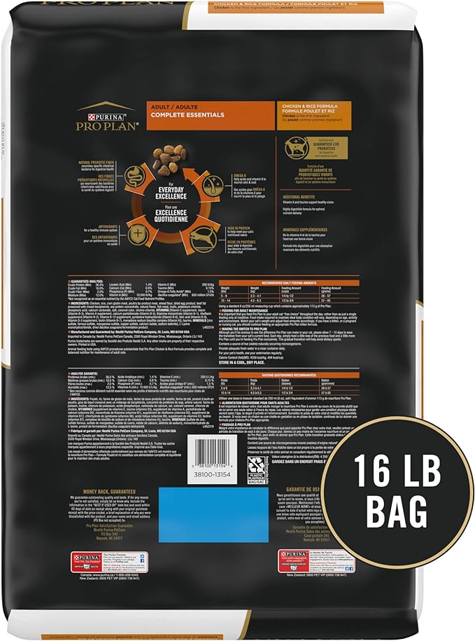 Purina Pro Plan High Protein Cat Food With Probiotics for Cats, Chicken and Rice Formula - 16 lb. Bag - PAWPICO